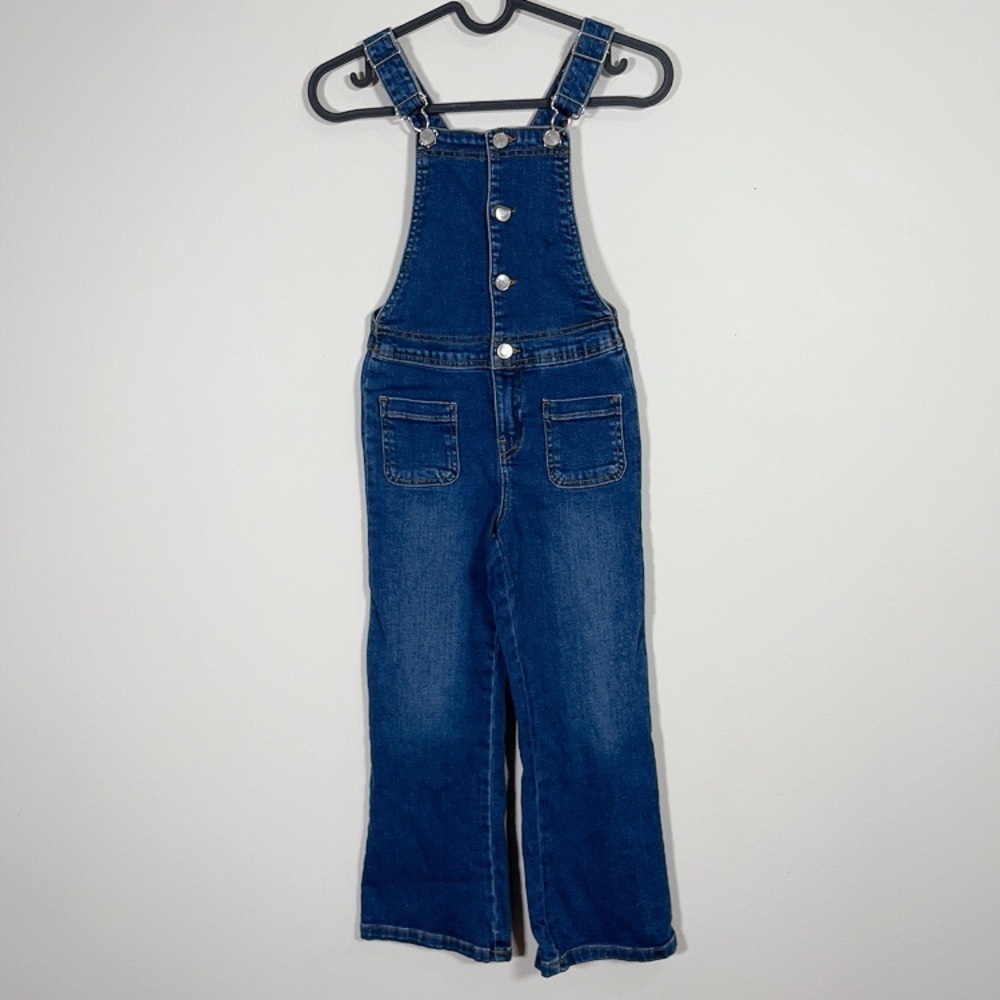 ZARA | GIRL'S FLARE INDIGO OVERALLS sz 7/8. Super cute!